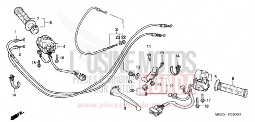 LEVIER DE GUIDON/COMMUTATEUR/CABLE CBR600RR4 de 2004